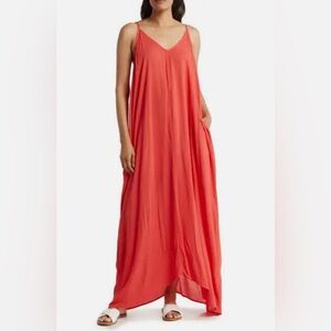 Lovestitch women’s gauze Weekend Mila Maxi Dress, red/orange, size S/M